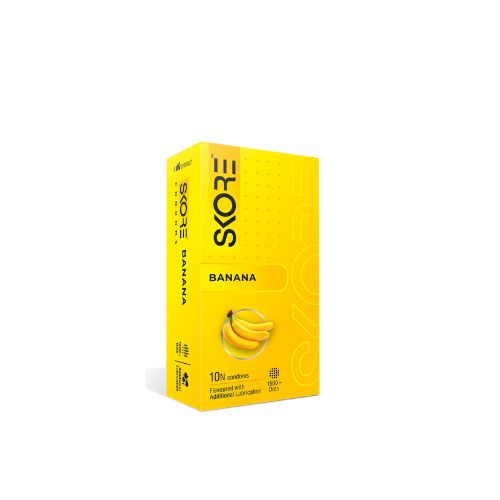 Skore Banana Flavoured Condom 10 pcs[1 pack]