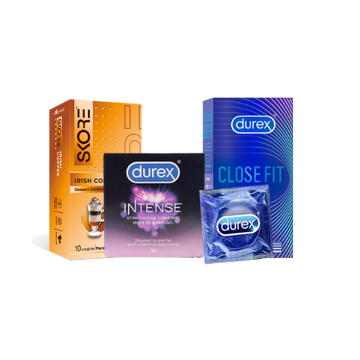 Skore irish coffee [2pcs] + Durex intense [2pcs] + Durex close fit [2pcs]