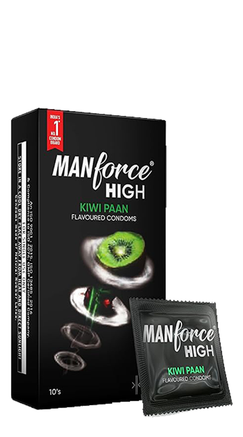 Manforce High Kiwi Paan Flavoured - 10 condoms (1 pack)