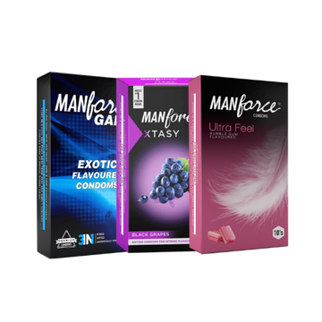 exotic flavoured [2pcs] + ultra feel [2pcs] + xtasy black grapes [2pcs]