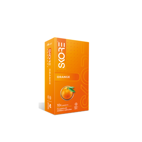 Skore Orange Flavored Condom 10 pieces ( 1 pack )