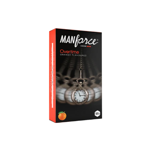 manforce overtime orange flavoured - 10 condoms (1 pack)